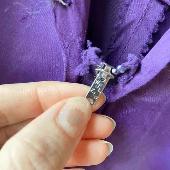 Vintage 1950s Purple Satin Formal Princess Dress Full Circle Skirt - Restored SZ - Picture 10 of 12